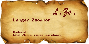 Langer Zsombor névjegykártya